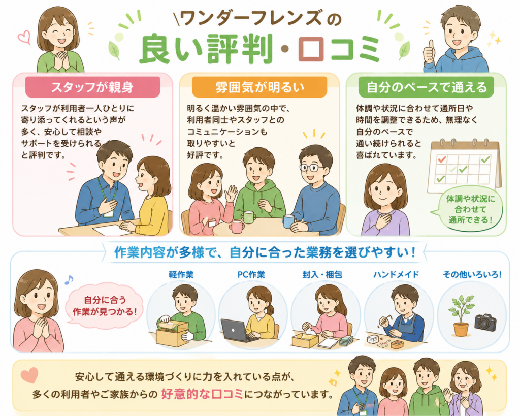 ワンダーフレンズの良い評判・口コミ