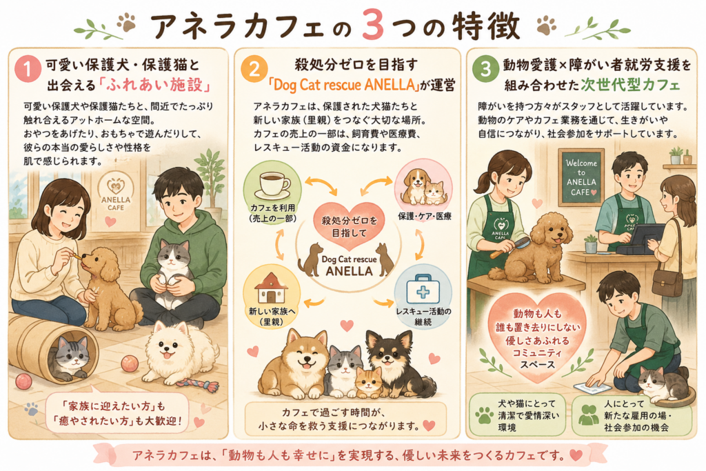 アネラカフェの3つの特徴